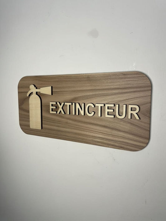 Panneau Extincteur bois - Signalétique Pictogramme en bois