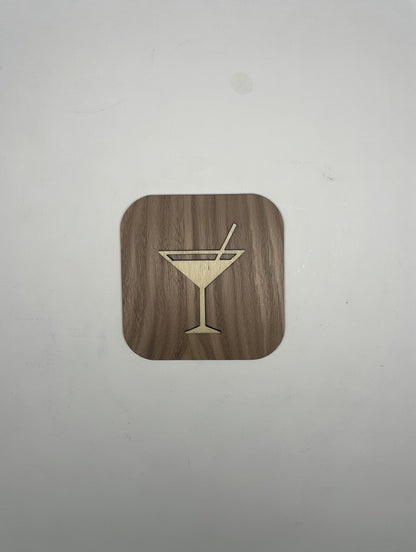 Panneau bar en bois - Signalétique Cocktail Pictogramme