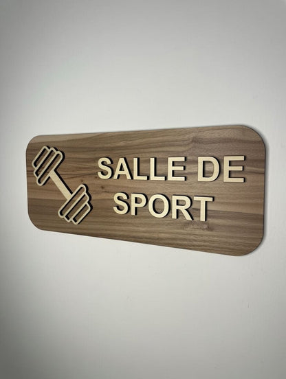 Panneau Salle de musculation - Signalétique plaque de porte salle de sport