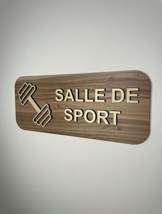 Panneau Salle de musculation - Signalétique plaque de porte salle de sport