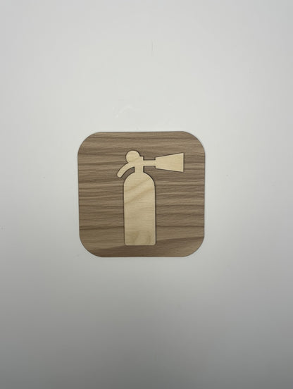 Panneau Extincteur bois - Signalétique Pictogramme en bois