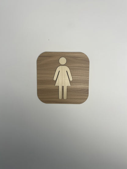 Pictogramme WC Toilettes en bois - Signalétique Panneau de porte