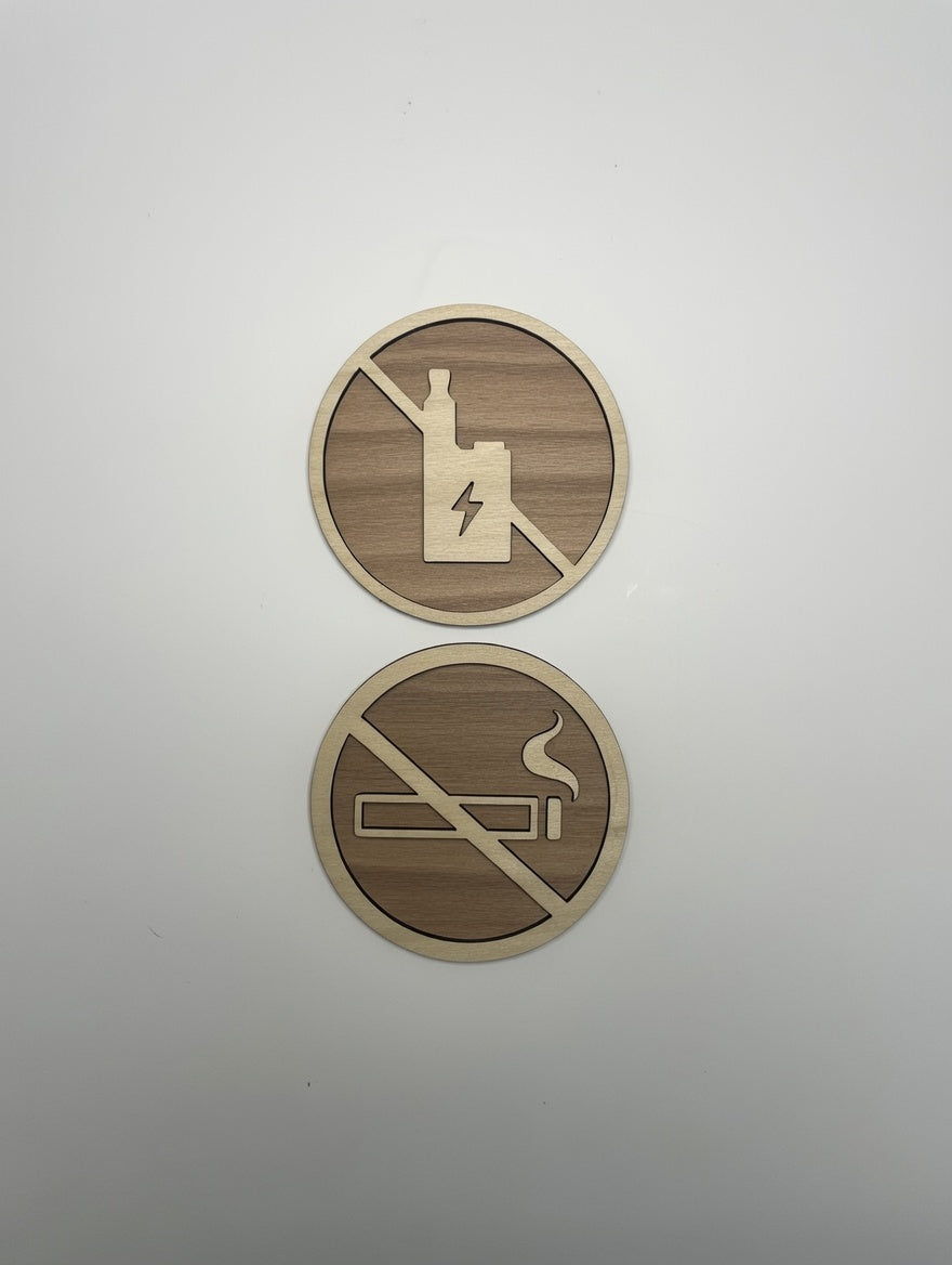 Panneau interdiction de fumer en bois - Signalétique Pictogramme zone non fumeur