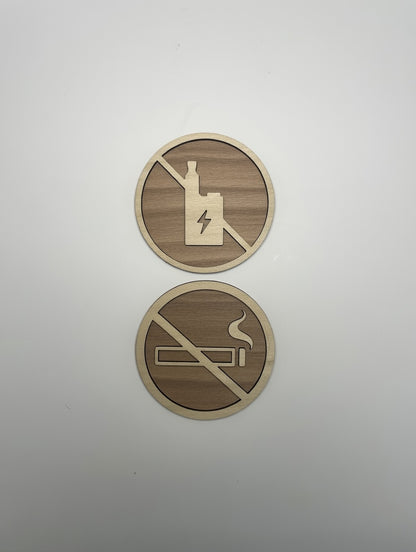 Panneau interdiction de fumer en bois - Signalétique Pictogramme zone non fumeur