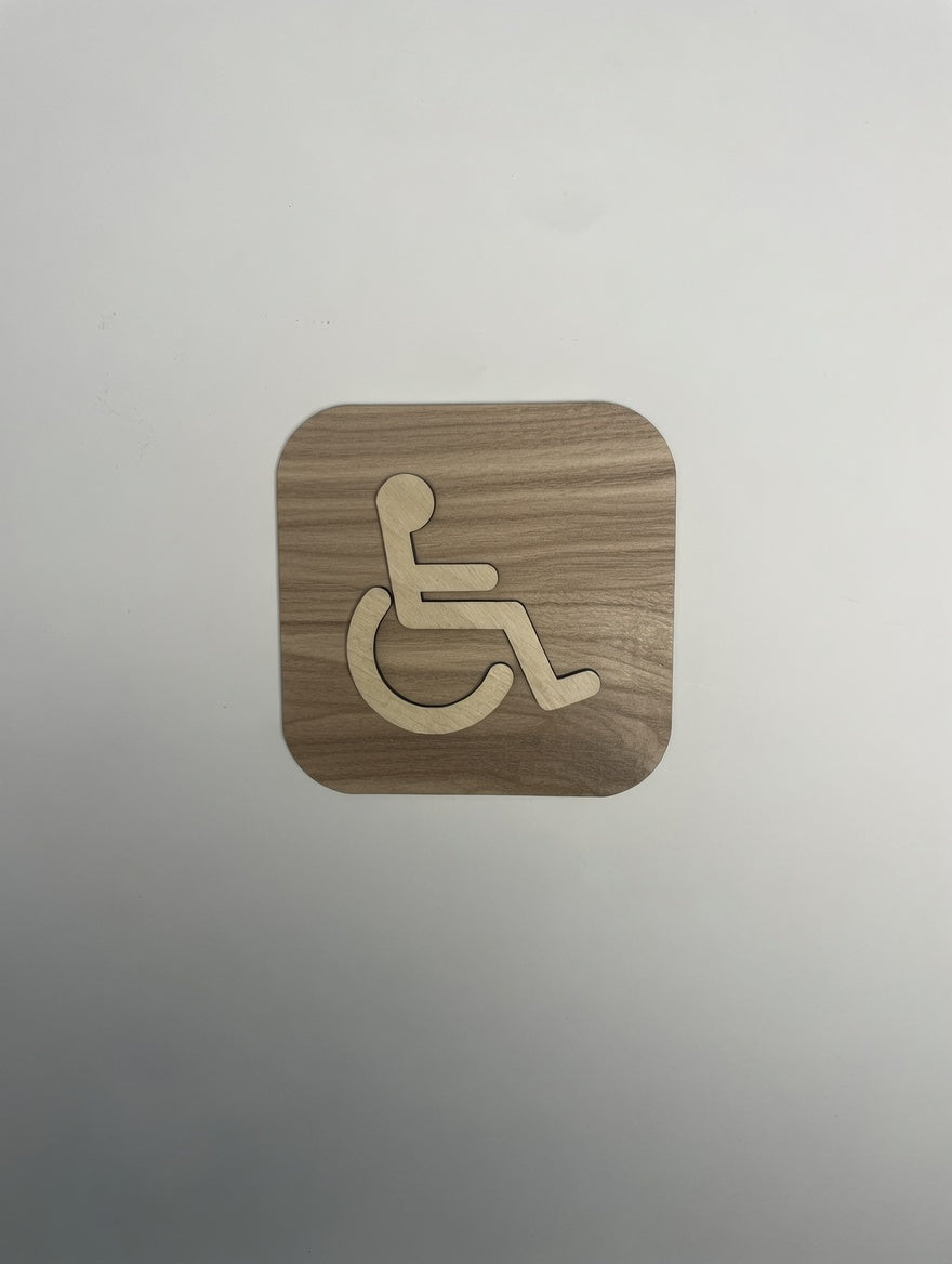 Pictogramme WC Toilettes en bois - Signalétique Panneau de porte
