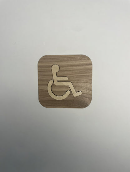 Pictogramme WC Toilettes en bois - Signalétique Panneau de porte
