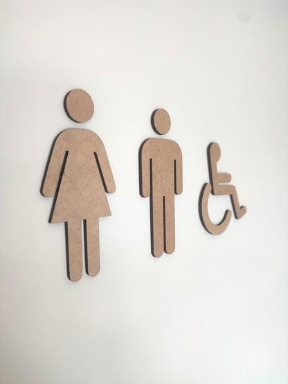 Pictogramme WC Toilettes en bois - Signalétique Panneau de porte (Copie) Ma boutique