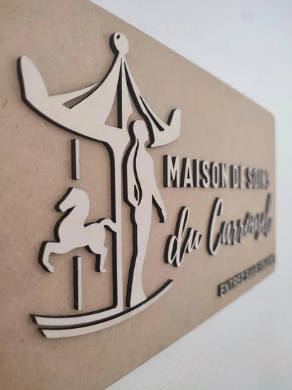 Plaque en Bois avec Logo d’Entreprise personnalisable – Plusieurs formats : Gravure ou Relief Ma boutique