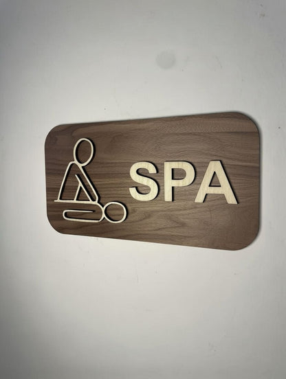 Panneau en bois massage - Signalétique en bois Espace détente / SPA