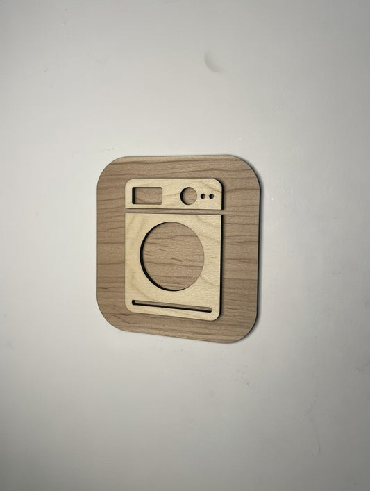 Panneau Laverie en Bois – Signalétique Machine à laver