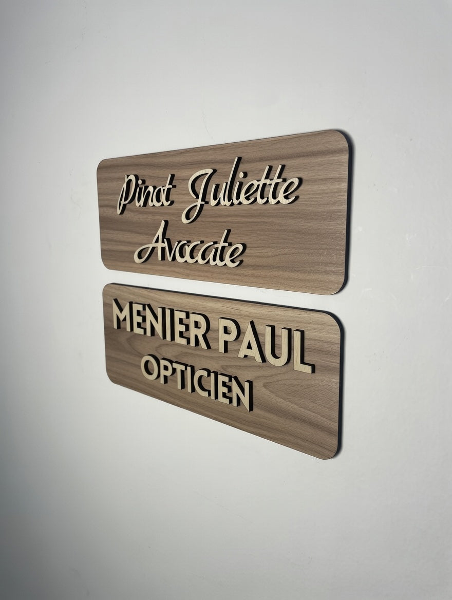 Panneau personnalisable en bois, plaque de porte avec texte, nom, prénom lettres en bois