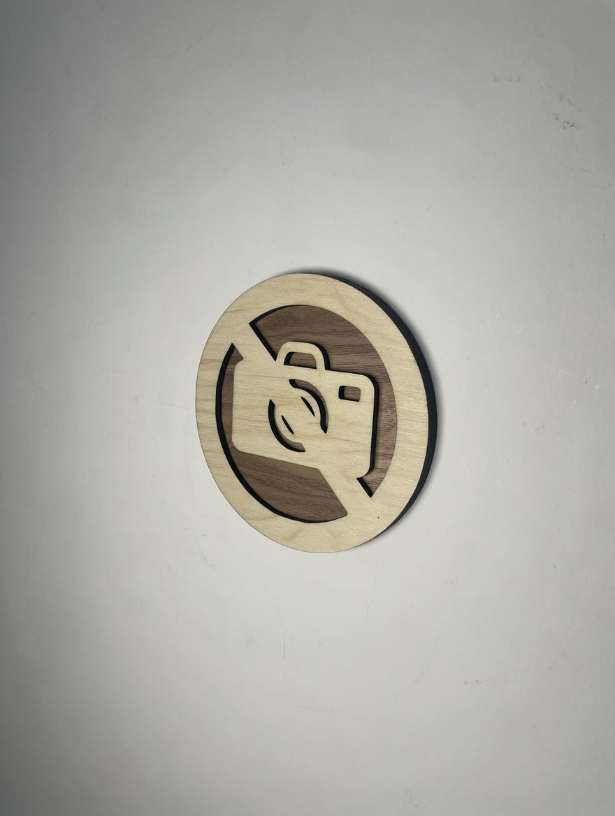 Panneau interdiction de prendre en photo - Signalétique Pictogramme en bois