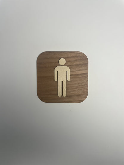 Pictogramme WC Toilettes en bois - Signalétique Panneau de porte