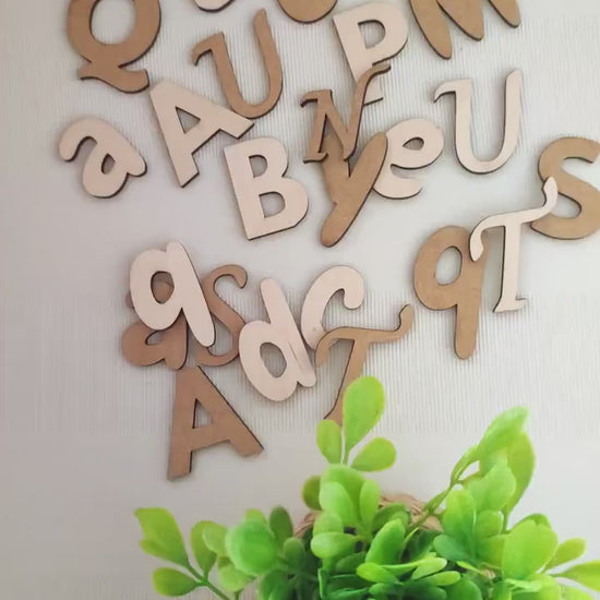 Lettres en bois à décorer/peindre : XXL alphabet vierge pour décoration salon, chambre, cuisine (plusieurs tailles et polices)