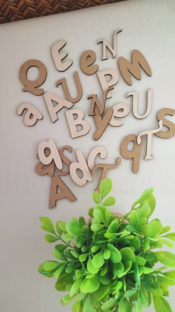 Lettres en bois à décorer/peindre : XXL alphabet vierge pour décoration salon, chambre, cuisine (plusieurs tailles et polices)