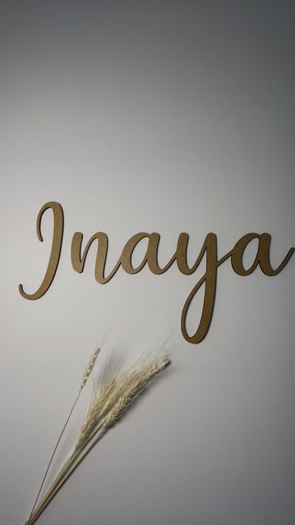 Prénom en bois personnalisé, lettres attachées - décoration murale pour chambre enfant