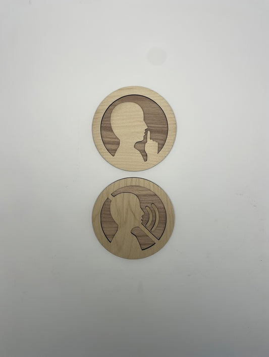 Panneau "Silence" en bois – pictogramme "chut" – signalétique élégante pour zones calmes, pas de bruits