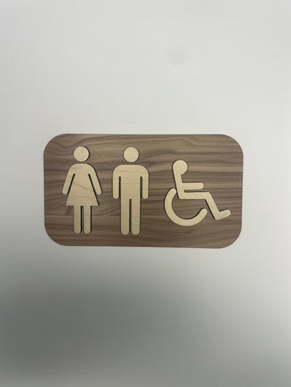 Pictogramme WC Toilettes en bois - Signalétique Panneau de porte