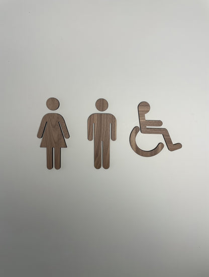 Pictogrammes en Bois pour WC et Toilettes – Signalétique pour porte élégante