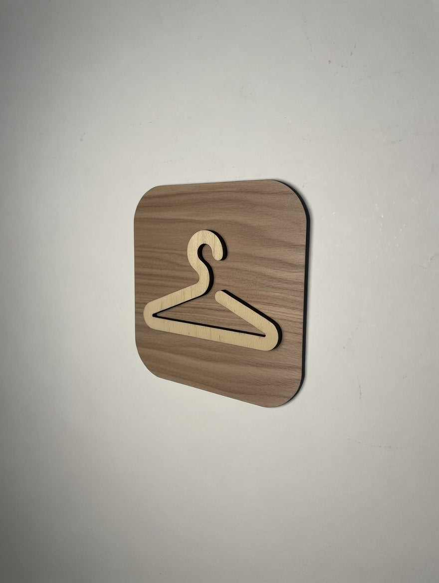 Panneau Vestiaire - Signalétique Plaque de porte en bois indication vestiaire
