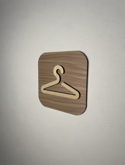 Panneau Vestiaire - Signalétique Plaque de porte en bois indication vestiaire