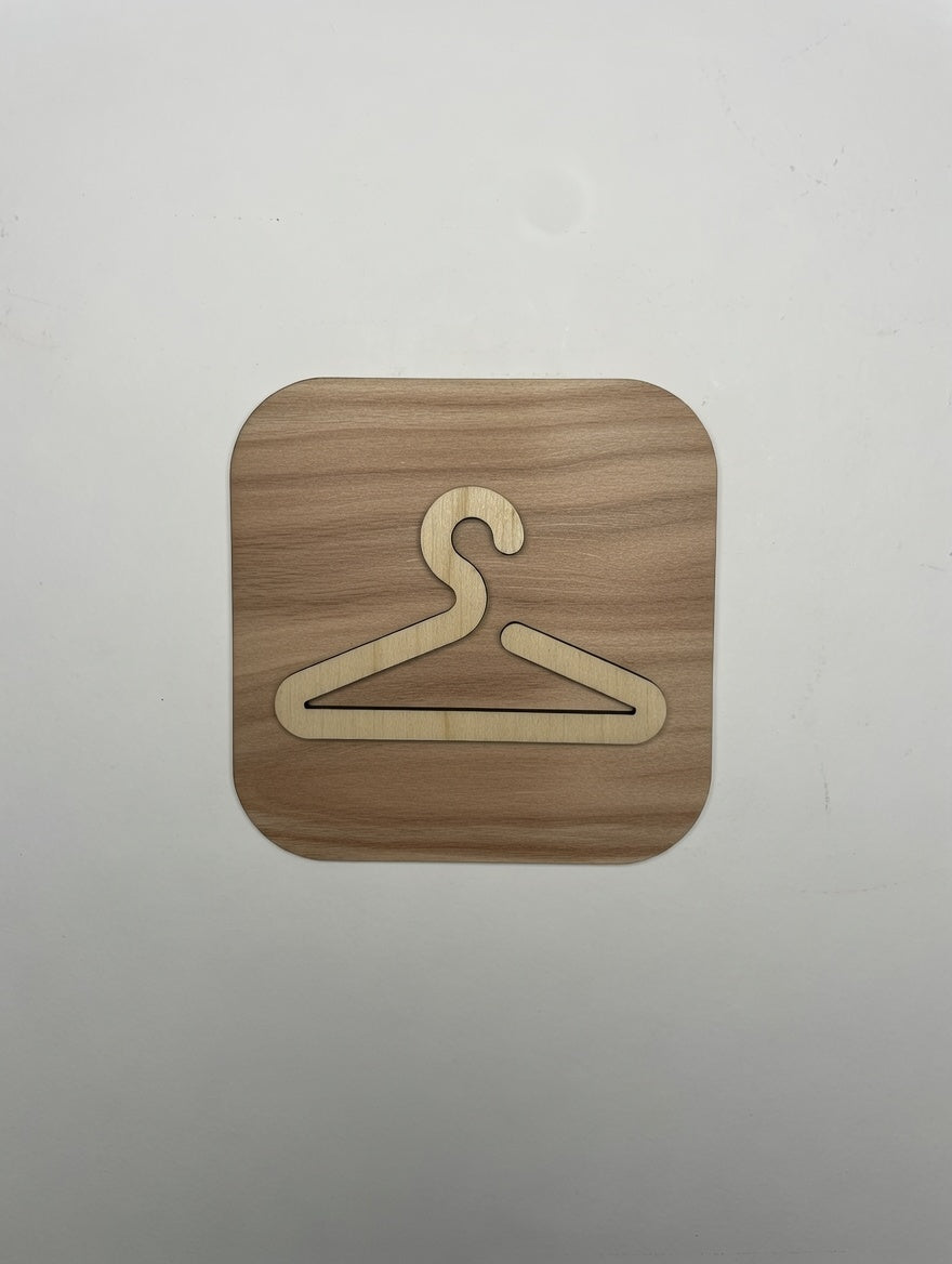Panneau Vestiaire - Signalétique Plaque de porte en bois indication vestiaire