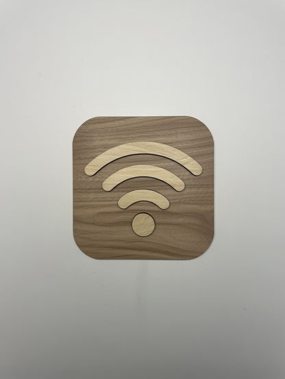 panneau zone wifi en bois - Signalétique Pictogramme en bois