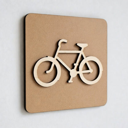 Plaque signalétique local vélo en bois – Panneau porte / identification d’espace vélo